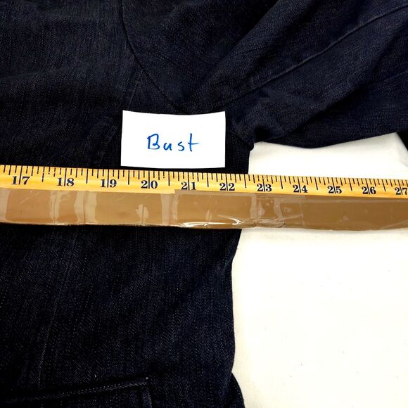 Venezia Womens 16 Black Denim Jacket Button-Up Collared Classic Retro Vintage - Picture 4 of 8